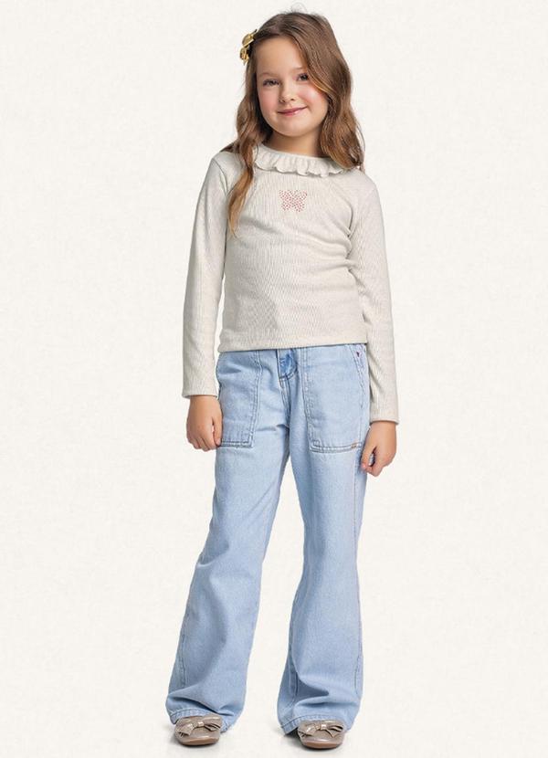 Fakini Kids - Blusa Manga Longa Bege
