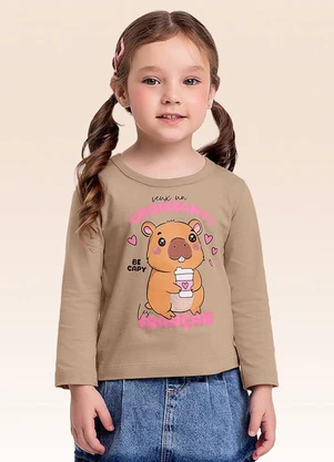 Fakini Kids - Blusa Manga Longa Bege - FAKINI KIDS