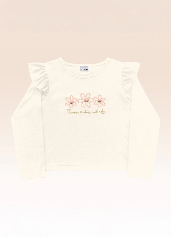 Fakini Kids - Blusa Manga Longa Bege