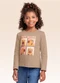 Fakini Kids - Blusa Manga Longa Rosa - variação: Bege