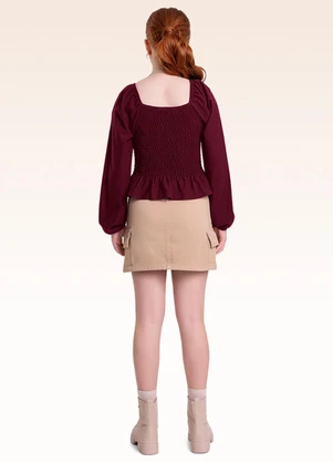 Fakini Kids - Blusa Manga Longa Bordo - FAKINI KIDS