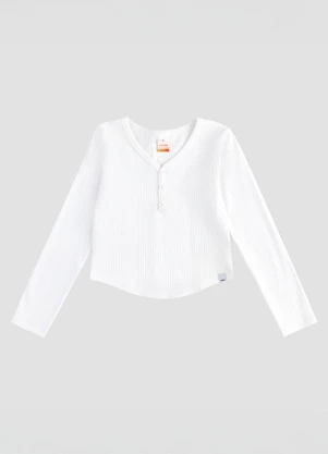 Blusa Manga Longa Canelada Marisol (Branco) - MARISOL