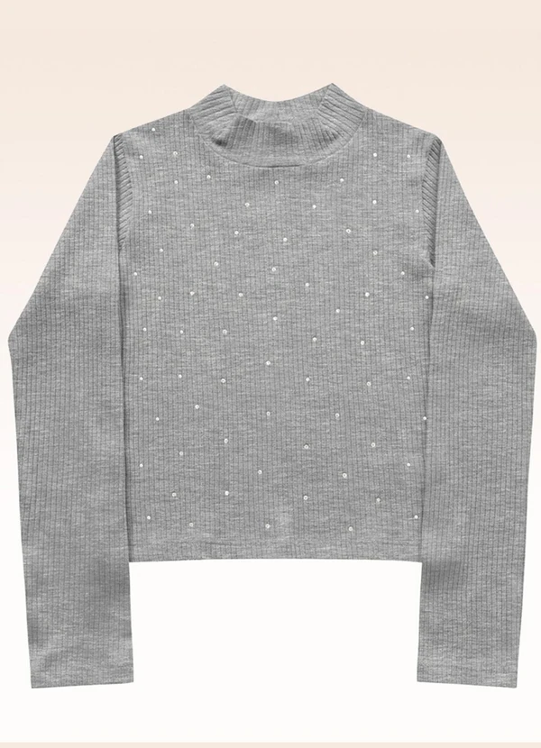 Fakini Kids - Blusa Manga Longa Cinza