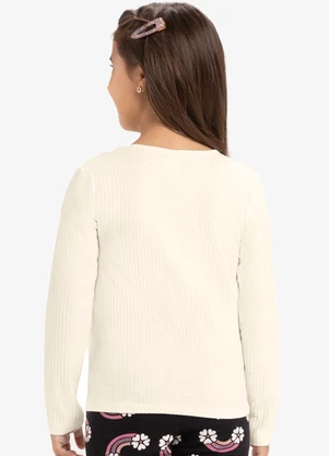 Rovi Kids - Blusa Manga Longa com Aplicação Strass Bege - ROVI KIDS
