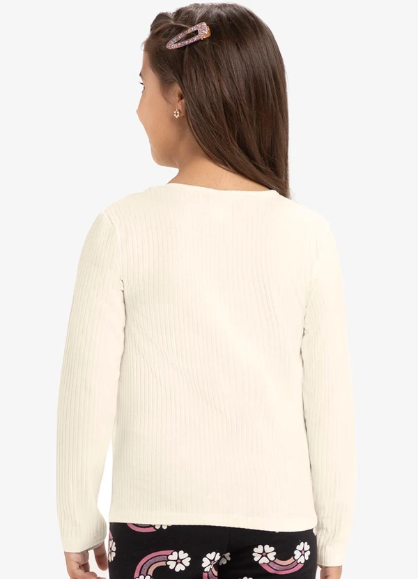 Rovi Kids - Blusa Manga Longa com Aplicação Strass Bege 3