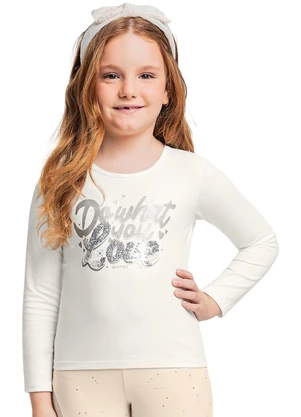 Quimby - Blusa Manga Longa com Glitter Bege - QUIMBY