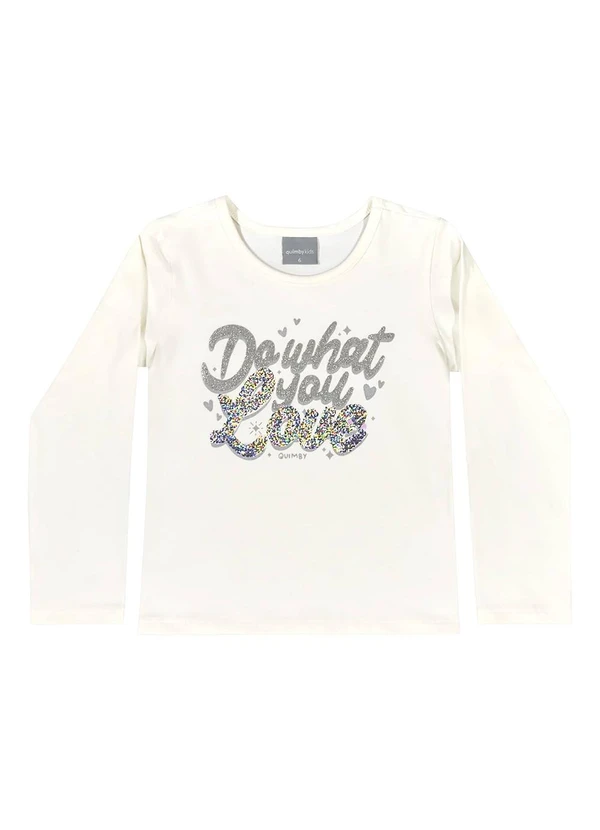 Quimby - Blusa Manga Longa com Glitter Bege 3
