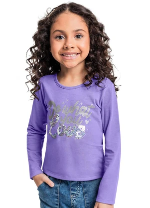 Quimby - Blusa Manga Longa com Glitter Roxo - QUIMBY