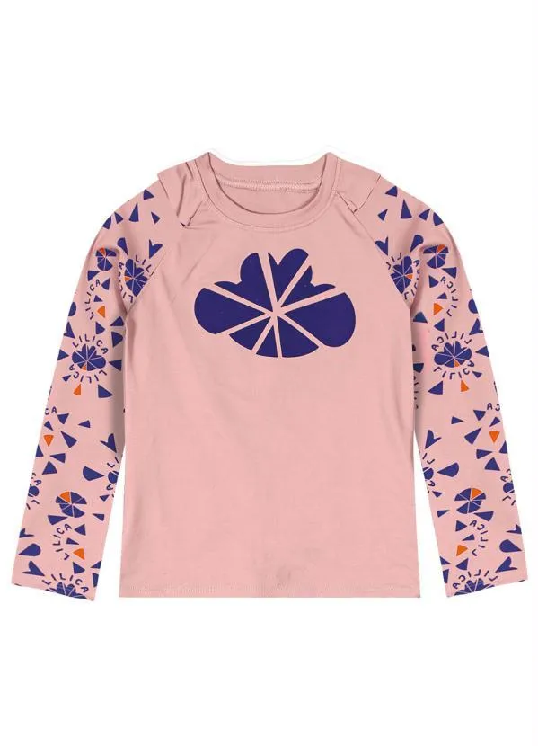Lilica Ripilica - Blusa Manga Longa com Proteção Solar Menina Rosa 1