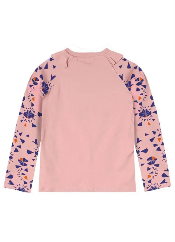 Lilica Ripilica - Blusa Manga Longa com Proteção Solar Menina Rosa 2