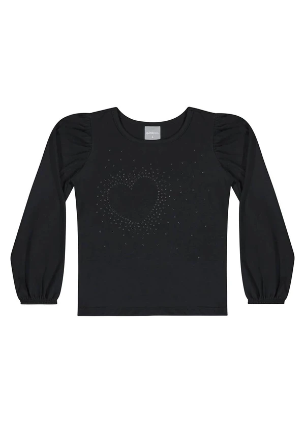 Quimby - Blusa Manga Longa com Strass Preto 2