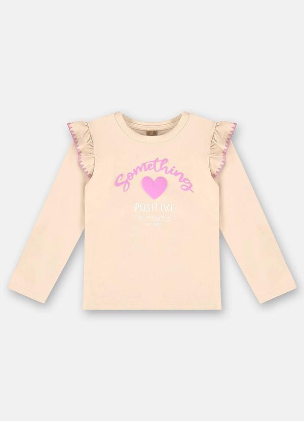 Up Baby - Blusa Manga Longa em Cotton Bege 3