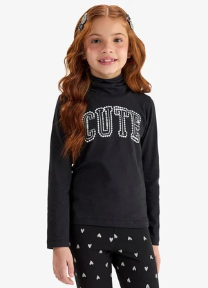 Rovi Kids - Blusa Manga Longa em Cotton Preto - ROVI KIDS