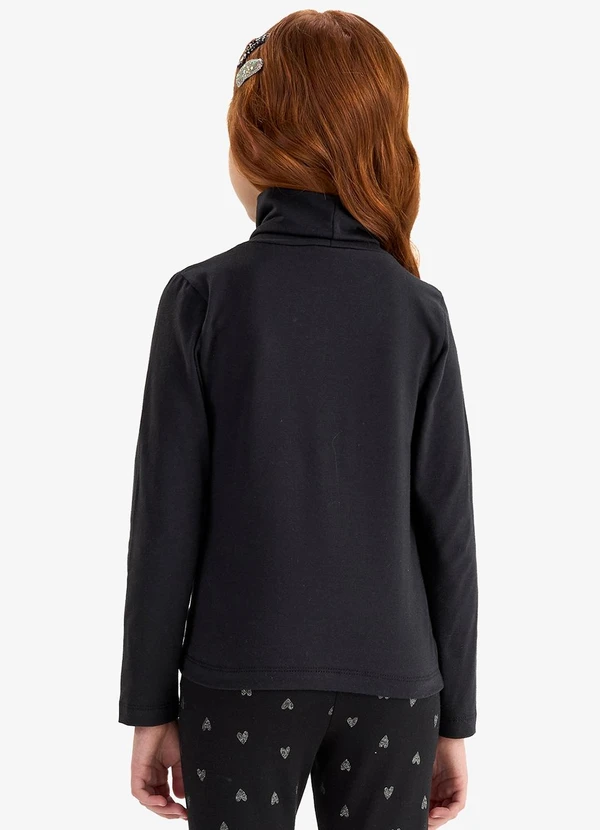 Rovi Kids - Blusa Manga Longa em Cotton Preto 2