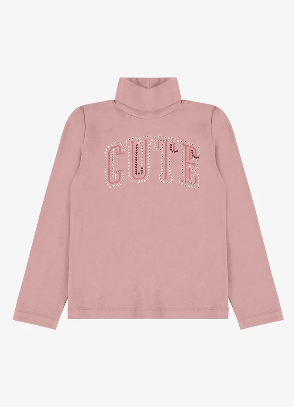 Rovi Kids - Blusa Manga Longa em Cotton Rosa