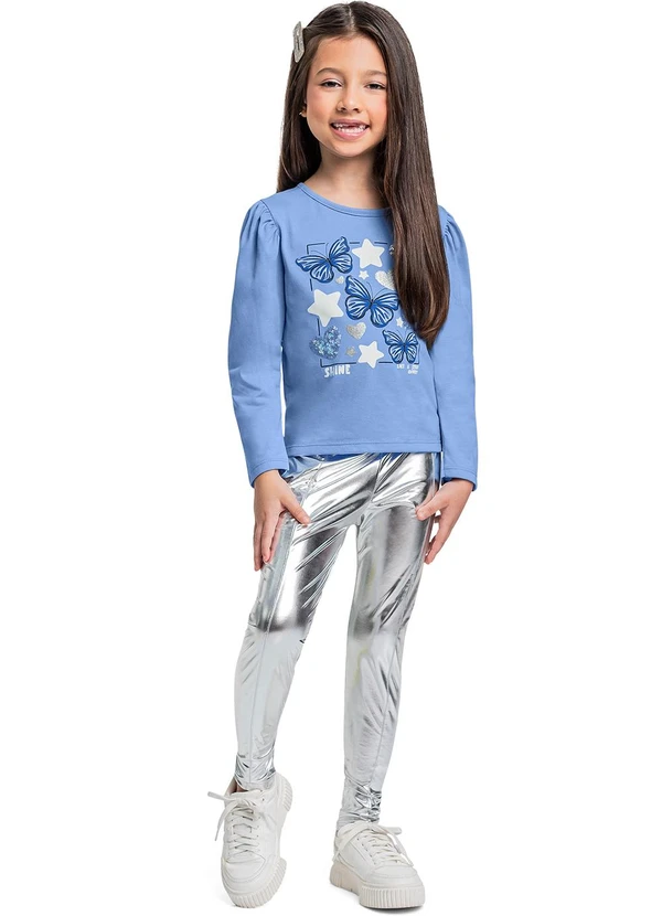 Quimby - Blusa Manga Longa em Meia Malha Azul 2