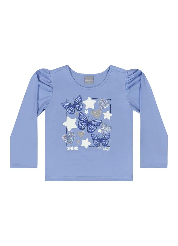 Quimby - Blusa Manga Longa em Meia Malha Azul 3