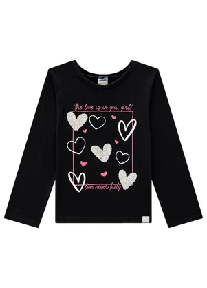 Marlan - Blusa Manga Longa em Meia Malha Penteada Preto - MARLAN