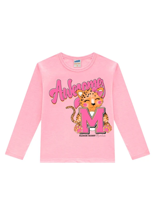 Marlan - Blusa Manga Longa em Meia Malha Penteada Rosa 2