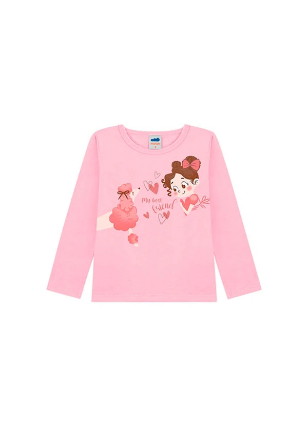 Marlan - Blusa Manga Longa em Meia Malha Rosa