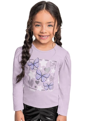 Quimby - Blusa Manga Longa em Meia Malha Roxo - QUIMBY