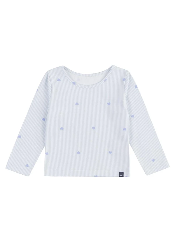 Marisol - Blusa Manga Longa Estampada Marisol Azul