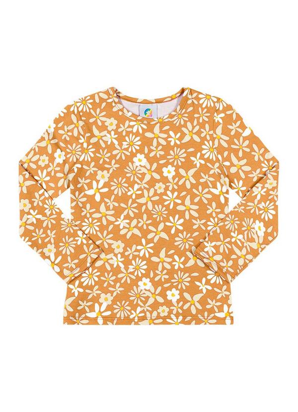 Alenice - Blusa Manga Longa Estampada Menina Amarelo 1