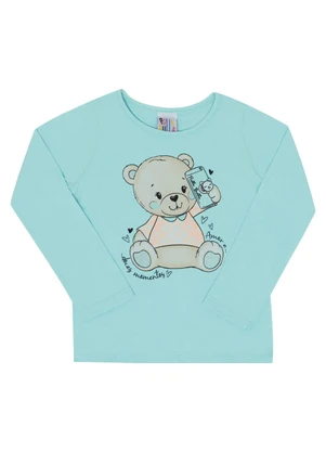 Pulla Bulla - Blusa Manga Longa Menina Azul - PULLA BULLA