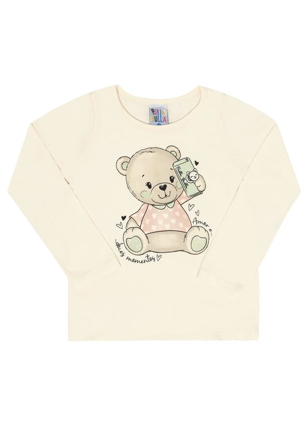 Pulla Bulla - Blusa Manga Longa Menina Bege