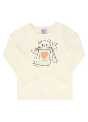 Pulla Bulla - Blusa Manga Longa Menina Bege - PULLA BULLA