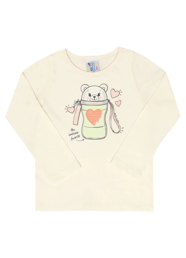 Pulla Bulla - Blusa Manga Longa Menina Bege