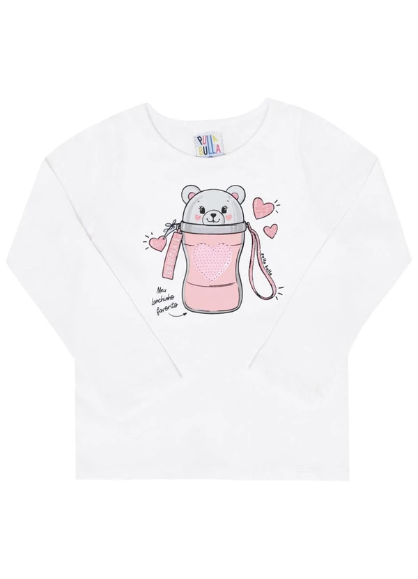 Pulla Bulla - Blusa Manga Longa Menina Branco