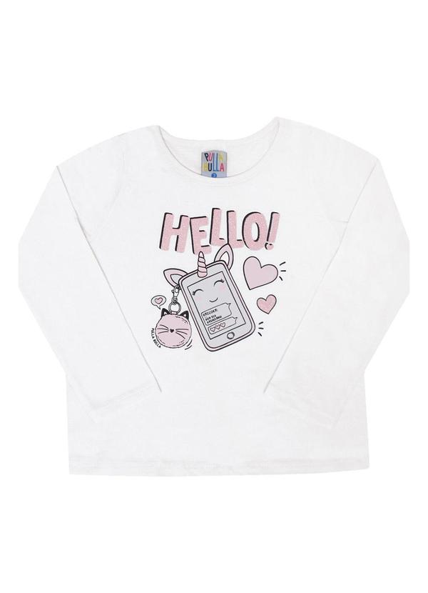 Pulla Bulla - Blusa Manga Longa Menina Branco