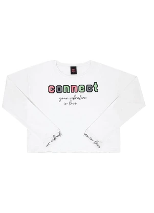 Pulla Bulla - Blusa Manga Longa Menina Branco - PULLA BULLA