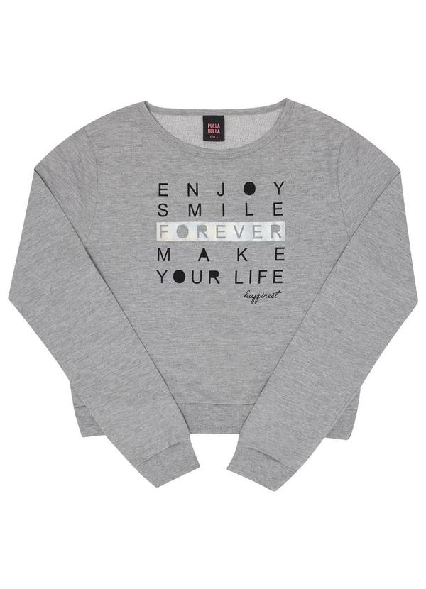 Pulla Bulla - Blusa Manga Longa Menina Cinza