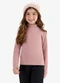Rovi Kids - Blusa Manga Longa Feminina em Ribana Rosa - variação: Rosa