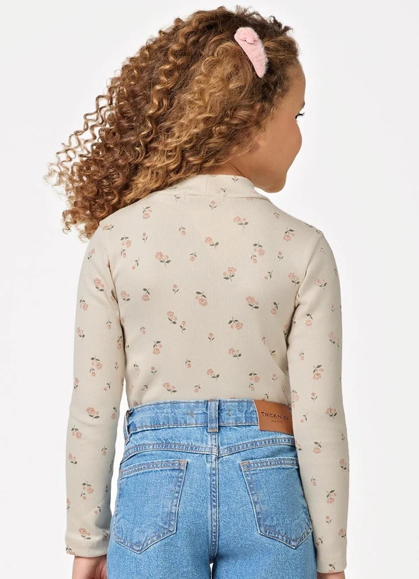 Trick Nick - Blusa Manga Longa Feminina Infantil Bege 2