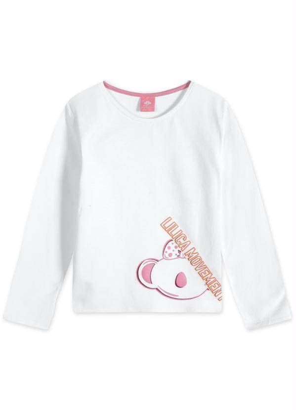 Lilica Ripilica - Blusa Manga Longa Menina Infantil Branco