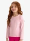 Rovi Kids - Blusa Manga Longa Feminina Listrado Marrom - variação: Rosa