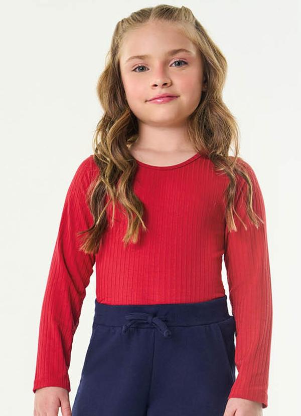 Trick Nick - Blusa Manga Longa Feminina Ribana Vermelho