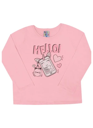 Pulla Bulla - Blusa Manga Longa Menina Rosa - PULLA BULLA