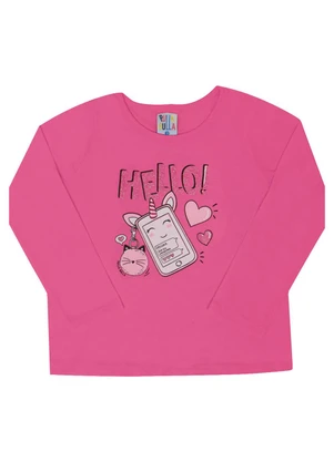 Pulla Bulla - Blusa Manga Longa Menina Rosa - PULLA BULLA