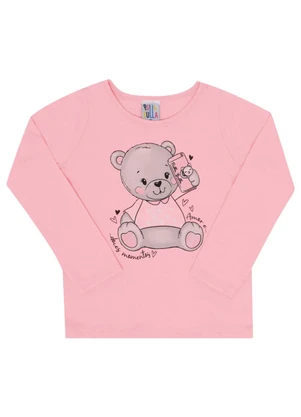 Pulla Bulla - Blusa Manga Longa Menina Rosa - PULLA BULLA