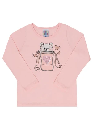 Pulla Bulla - Blusa Manga Longa Menina Rosa - PULLA BULLA