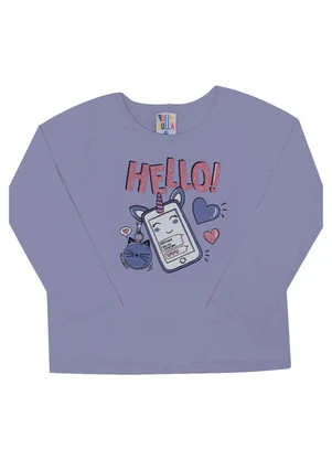 Pulla Bulla - Blusa Manga Longa Menina Roxo - PULLA BULLA