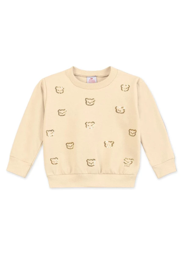 Marisol - Blusa Manga Longa Infantil Bege