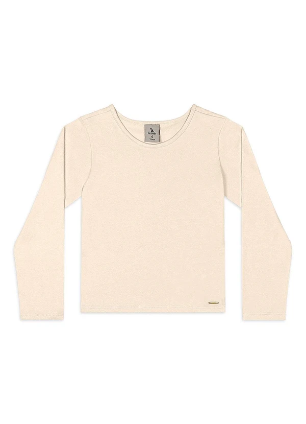 Quimby - Blusa Manga Longa Infantil em Cotton Bege