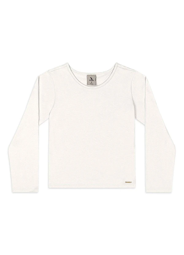 Quimby - Blusa Manga Longa Infantil em Cotton Branco 3