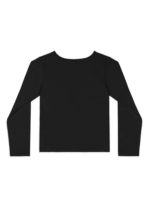 Quimby - Blusa Manga Longa Infantil em Cotton Preto - QUIMBY