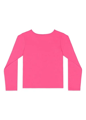 Quimby - Blusa Manga Longa Infantil em Cotton Rosa - QUIMBY
